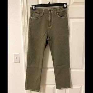 Topshop Olive Straight Leg Jeans